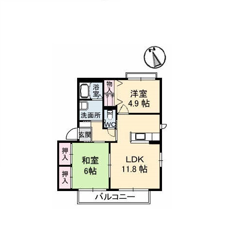 アルメリア鳴川A201　間取