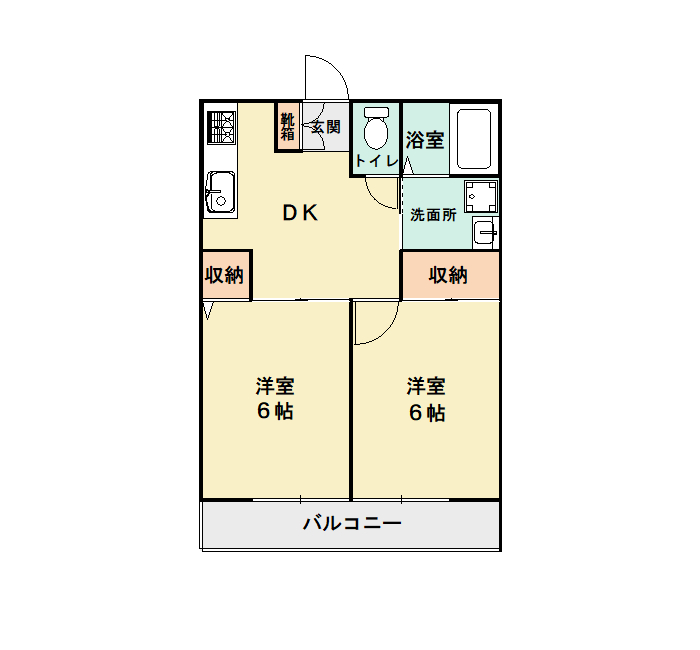 間取　和室は洋室にリフォーム済です♪