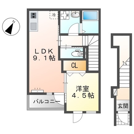 フルール宮内203　間取