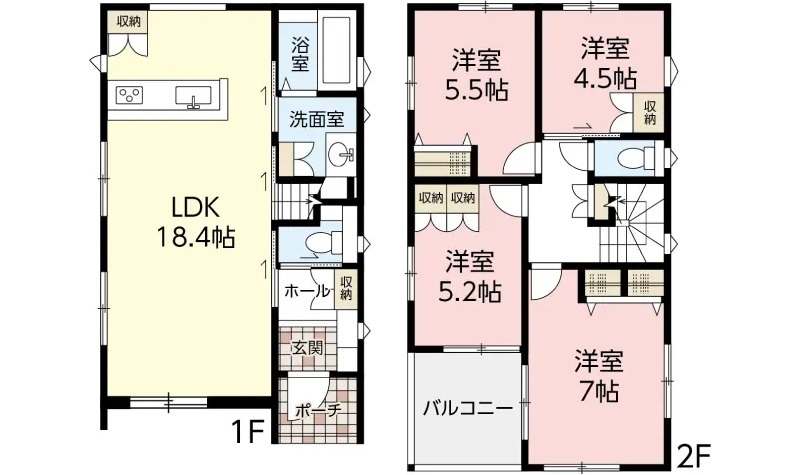 ファミリ―に嬉しい4LDKの間取り